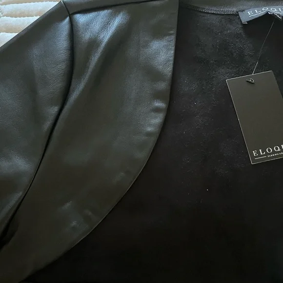 NWT ELOQUII Faux Leather Bolero/Sleeves/Shrug - Black Size 18 - Picture 4 of 7